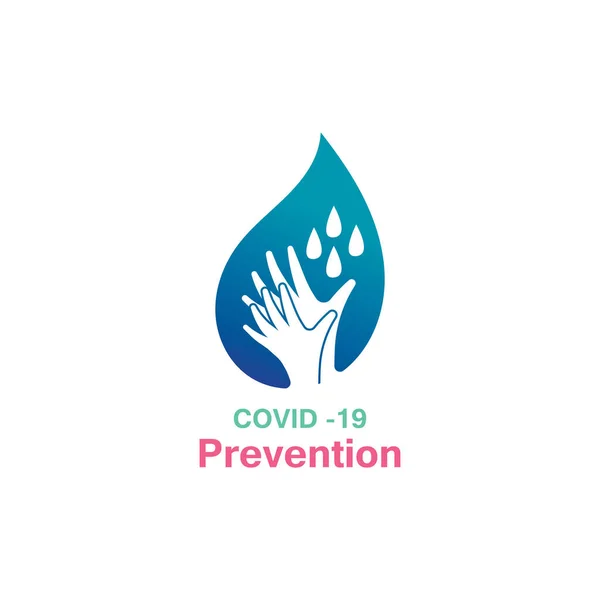 Lavo Mani Metodi Prevenzione Covid Vettore Modello Corona Virus — Vettoriale Stock