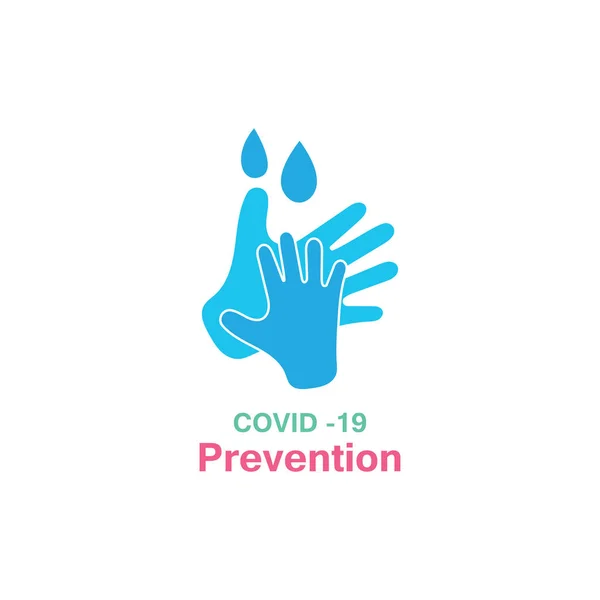 Ellerini Yıkıyorsun Önleme Yöntemleri Covid Virüs Koronası Şablon Vektörü — Stok Vektör