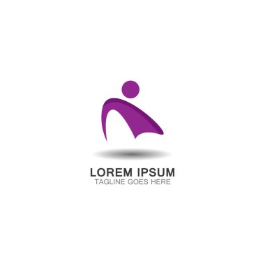 Soyut Kişi logosu yaratıcı ilham kaynağı Tasarım Vektörü Şablonu