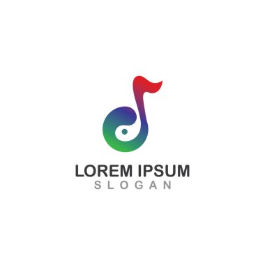 Müzik Grafiksel Tasarım Not Web logosu. Soyut müzik logo vektörü