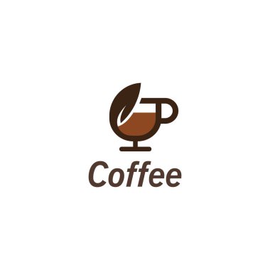 Kahve fincanı logo resmi ve vektör yaratıcı tasarım illüstrasyonu