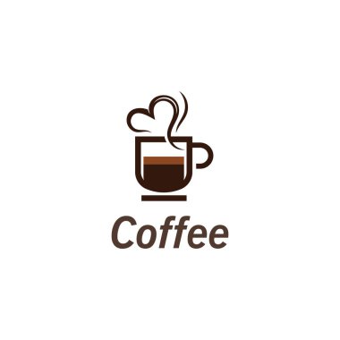 Kahve fincanı logo resmi ve vektör yaratıcı tasarım illüstrasyonu