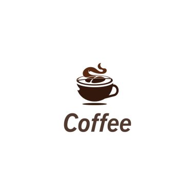 Kahve fincanı logo resmi ve vektör yaratıcı tasarım illüstrasyonu