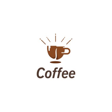 Kahve fincanı logo resmi ve vektör yaratıcı tasarım illüstrasyonu