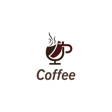 Kahve fincanı logo resmi ve vektör yaratıcı tasarım illüstrasyonu