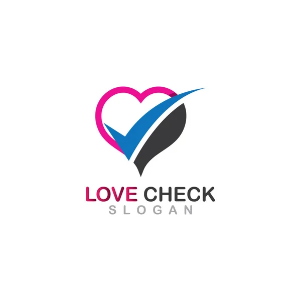 Love Check Combination Logo Symbol Design Concept Illustration — Stockvektor