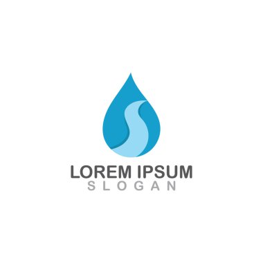 Su damlası logo tasarım elemanı vektör illüstrasyon simgesi damlacık enerji doğa