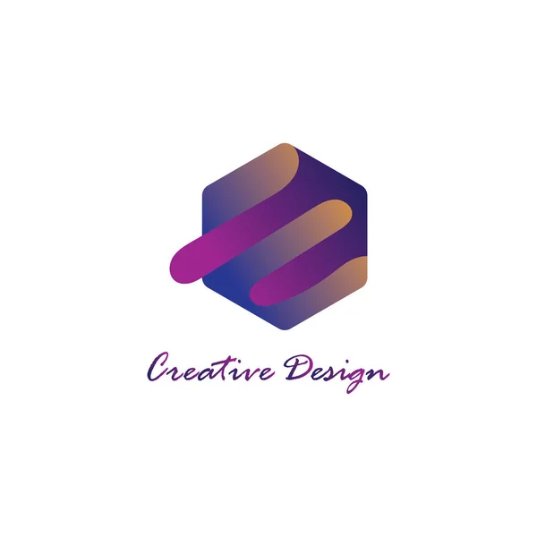 Hexagon Gradient Awesome Creative Logo Design Template — Vector de stock