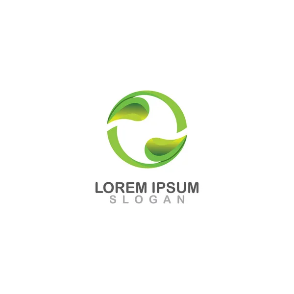 Simple Leaf Modern Professional Logo Design Medical Organic Vector Illustrator — Image vectorielle