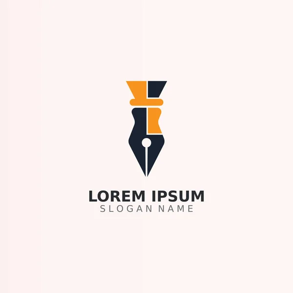 Pen Logo Inspiration Creative Concept Template Unique Vector Design — ストックベクタ