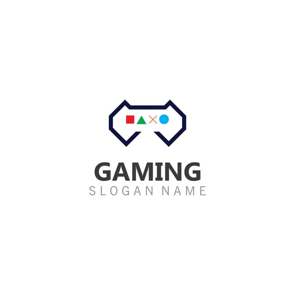 Controller Game Joystick Logo Image Template Icon Vector Gamer Design — Vector de stock