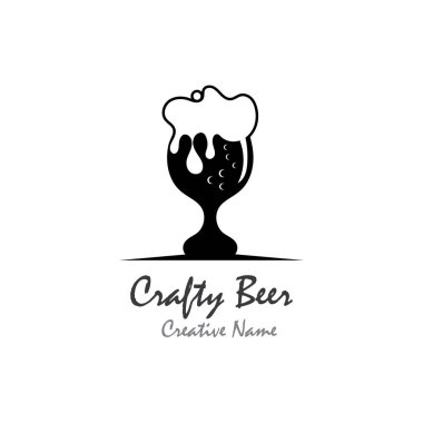 Beer craft with foam vector illustration design template