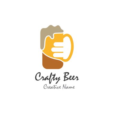 Beer craft with foam vector illustration design template