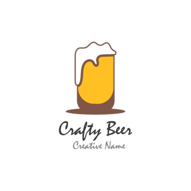 Beer craft with foam vector illustration design template