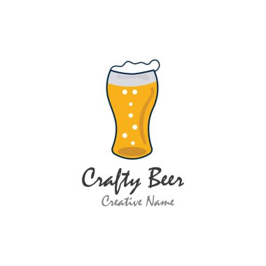 Beer craft with foam vector illustration design template clipart