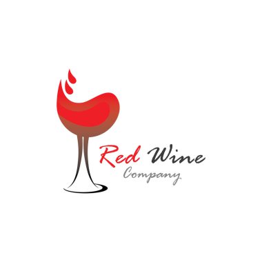 Red Wine logo template glass, splash of wine. Vector illustration