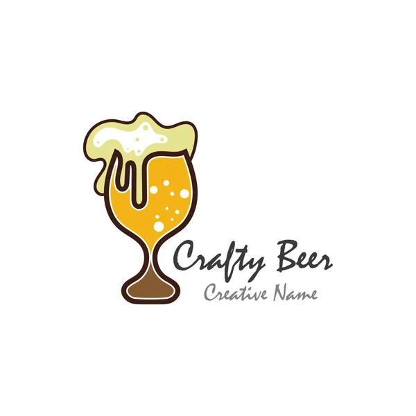 Beer Craft Foam Vector Illustration Design Template — ストックベクタ