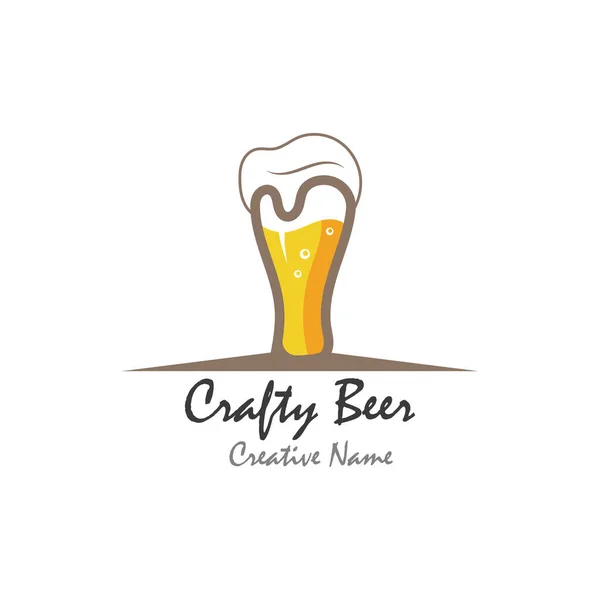 Beer Craft Foam Vector Illustration Design Template — Stok Vektör