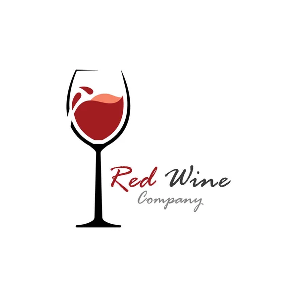 Red Wine Logo Template Glass Splash Wine Vector Illustration — стоковый вектор