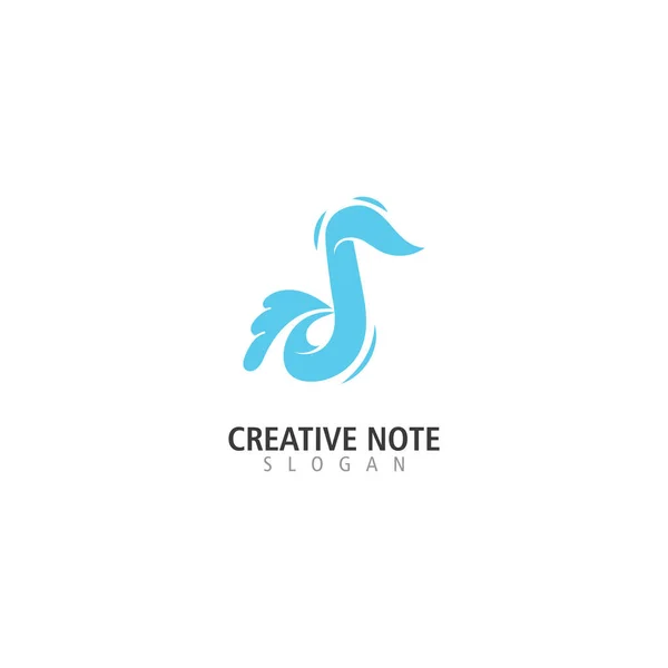 音楽ノートロゴデザインインスピレーション創造的なテンプレートアイコンベクトル — ストックベクタ