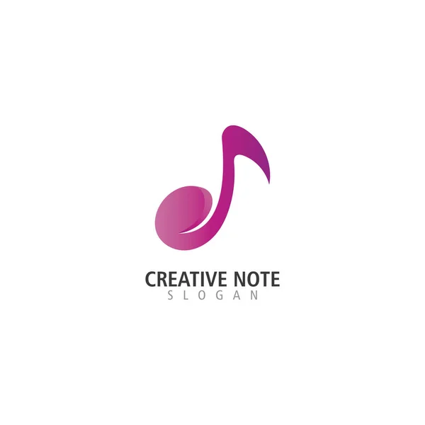 Hudební Poznámka Logo Design Inspirace Tvůrčí Šablona Ikona Vektor — Stockový vektor