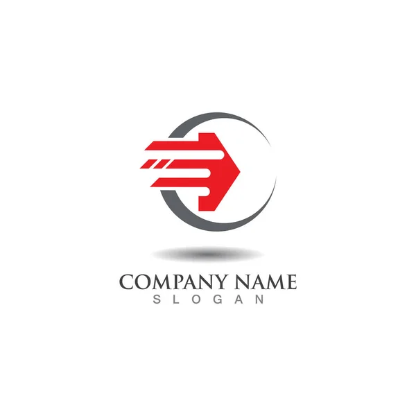 Logistic Logo Express Business Delivery Company Template — Stok Vektör