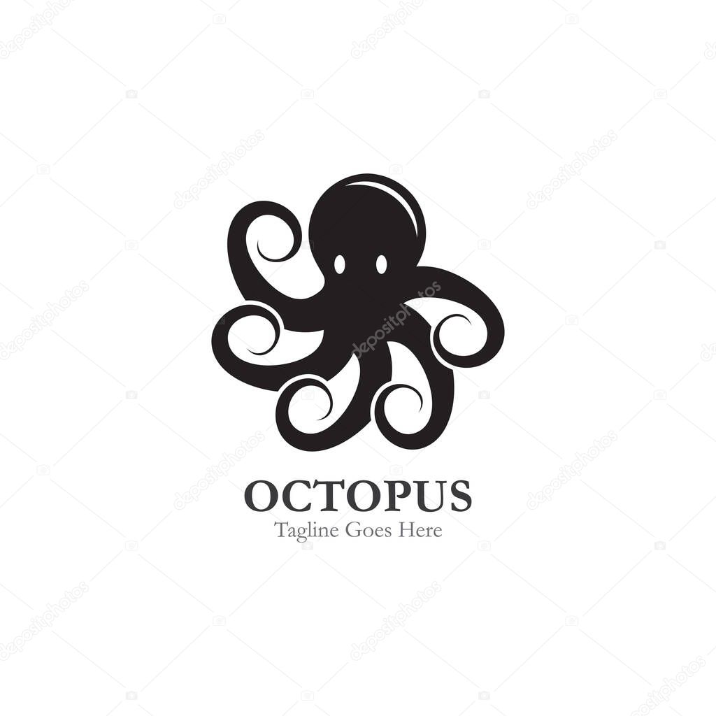 Octopus logo or symbol icon illustration design template