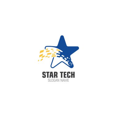 Star Tech Logosu Modern Teknoloji Tasarımı Çizimi