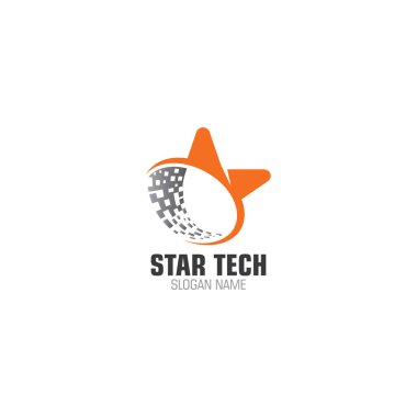 Star Tech Logosu Modern Teknoloji Tasarımı Çizimi