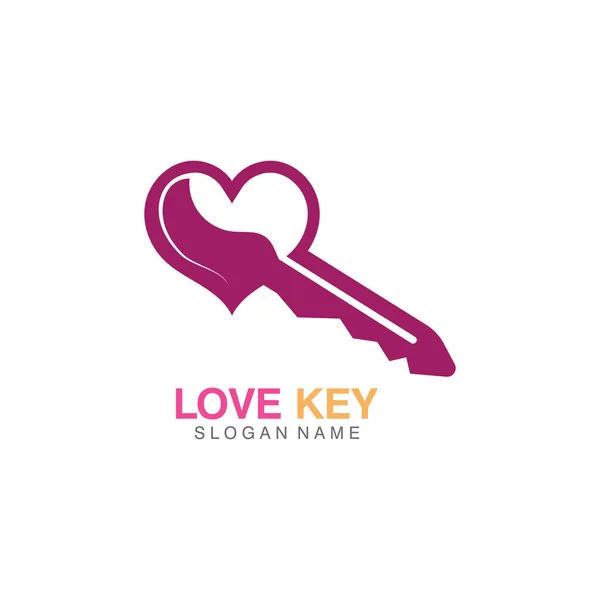 Love Key Icon Creative Concept Vector Key Logo Template Vector — 图库矢量图片