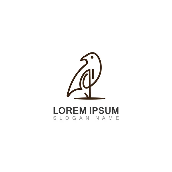 Bird Simple Modern Logo Black Line Art Vector Animal Graphic — Image vectorielle