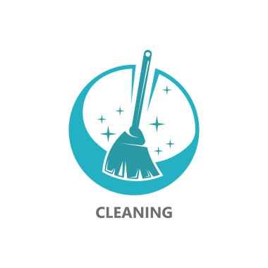 Creative Cleaning Concept Logo Tasarım Şablon Vektörü illüstrasyonu