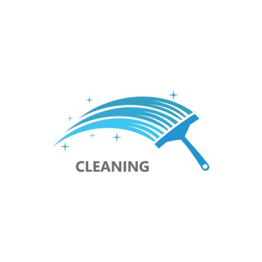 Creative Cleaning Concept Logo Tasarım Şablon Vektörü illüstrasyonu