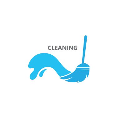 Creative Cleaning Concept Logo Tasarım Şablon Vektörü illüstrasyonu