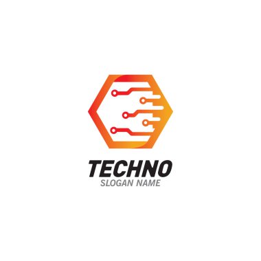 Teknoloji logosu, ağ yaratıcılığı kavramı. resimleme tasarımı