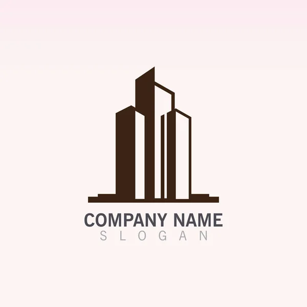 Membangun Templat Desain Logo Konstruksi Kreatif - Stok Vektor