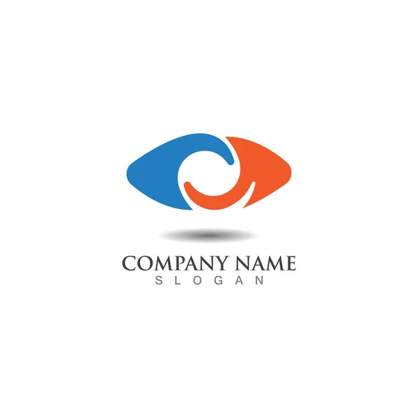 Visão Logotipo Olho Modelo Vetor Design Simples Abstrato — Vetor de Stock
