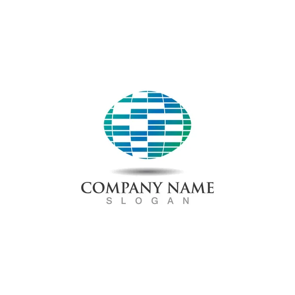 Círculo Globo Abstrato Logo Design Vector Isolado Forma Fundo Branco —  Vetores de Stock