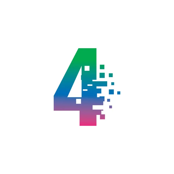 Numero Con Concetto Gradiente Progettazione Del Logo Digitale Pixel — Vettoriale Stock