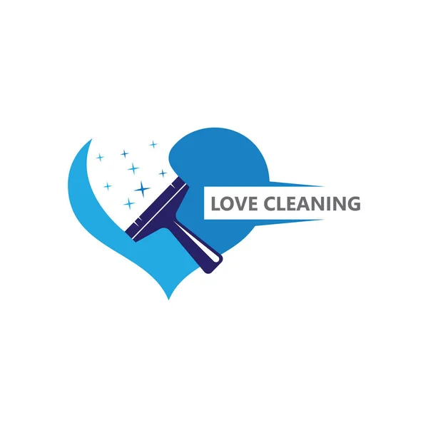 Creative Love Cleaning Concept Logo Design Vector Template — Stockový vektor