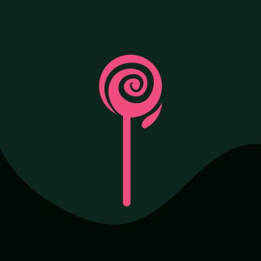 Tatlı Şeker Lolipop Gerçekçi Vektör Arkaplan Şablonu Resimleme