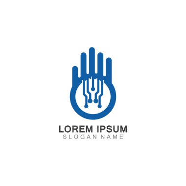 Teknoloji logosu ile el yaratıcı tasarım şablonu