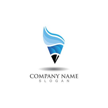 Kalem logosu yaratıcı tasarım ilhamı veya Eğitim şablonu Vektörü