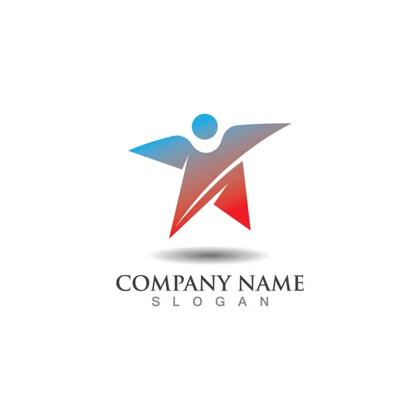People Combination Star Concept Logo Inspiration Design Template Vector — Stock Vector