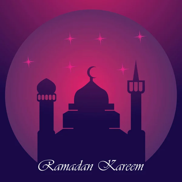Happy Ramadan Kareem Islamic Design Mosque Moon Holy Vector Illustration — Stock Vector