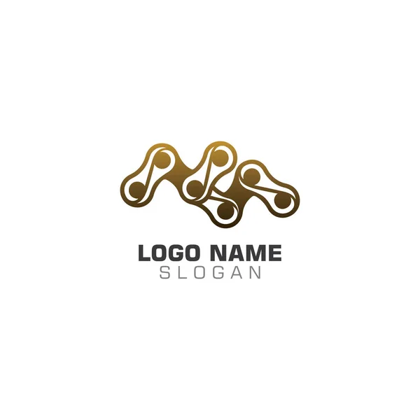 Bicicleta Cadeia Link Logotipo Modelo Design Criativo —  Vetores de Stock