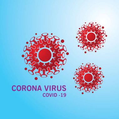 Corona Bakteri hücresi Virüs vektör resimleme şablon tasarımı