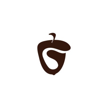 Meşe palamudu basit logo yaratıcı ilüstrasyon vektör şablonu