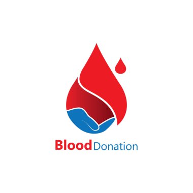 Kan bağışı logosu veya sembol şablonu tasarım vektörü
