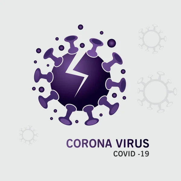 Corona Bacteria Cell Virus Διανυσματική Εικονογράφηση Εικονίδιο Πρότυπο Σχεδιασμό — Διανυσματικό Αρχείο